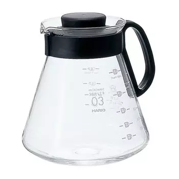 HARIO V60 Range Server 800 мл для чашек Черный кофейный сервер из термостойкого стекла Сделано в Японии 2~6 XVD-80B чёрный