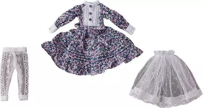 Harmonia humming Special Outfit Series Print One Piece, разработанный SILVER BUTTERFLY [Цветочно-голубой] синий
