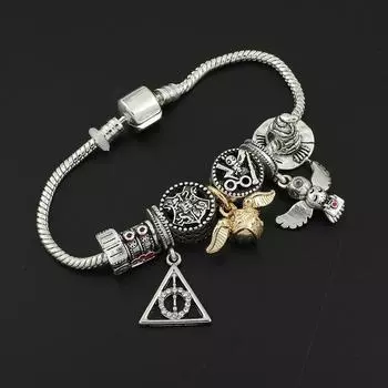 Harri Movie Potter Модные бусины Браслет Золотой снитч DIY Подвески Браслеты для женщин Трендовые аксессуары для рук Подарки 17cm