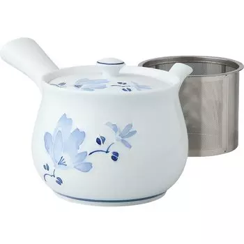 Hasami ware очень большой Tsujiga flower супер нержавеющая сталь ситечко для чая емкость сделано в Японии 14826 чайник, узор, в комплекте, прибл.. 600мл, белый