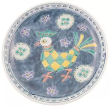 Посуда Hasami Rinkurou Kiln Yumeji Круглая тарелка 20см Райская птица 009429C530