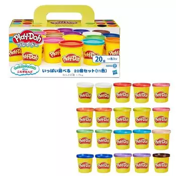 Hasbro Lots of Fun Set из 20 штук по 85 г, подходит для детей в возрасте 2 лет и Komuginendo для детей A7924 Оригинальный продукт (ХАСБРО) Пластилин