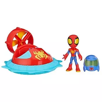 Hasbro Marvel MARVEL Spidey и его удивительные друзья Паутинный спиннер с парящим спиннером Spidey с машиной и аксессуарами 4 дюйма (10 см) размер Действие