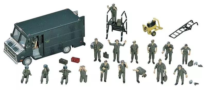 Hasegawa US Air Force Pilot Ground Crew Set Plastic Model 1/72 & X72-7