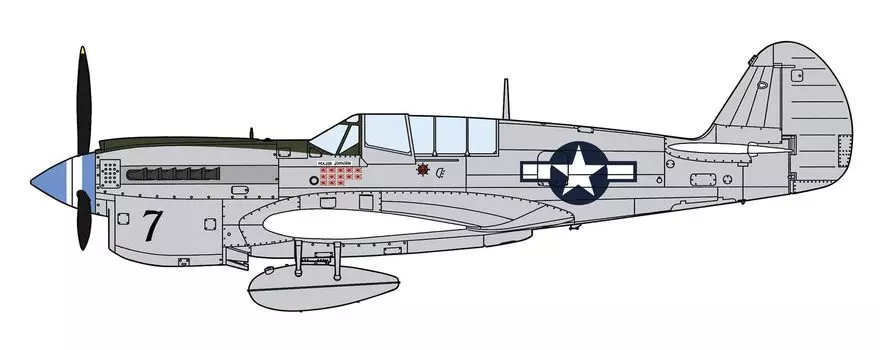 Hasegawa Warhawk Natural Metal Aces Пластиковая модель 07516 1/48 P-40N
