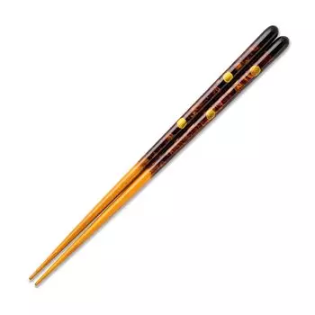 Hashikura Matsukan Chopsticks Dishwasher Safe Natural Wood Unisex Crystal Moonlight Black Yellow Made in Japan 22.5cm G-64656