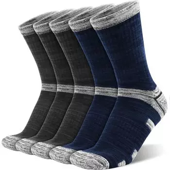HASOME Thick for and Outdoor Stays in Prevents Foot Prevents and Warms the Perfect for Everyday and Includes 2 Pairs of Navy Blue and 3 Pairs of Dark