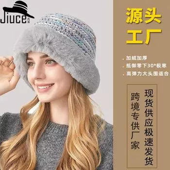 Hat women s winter new outdoor thickened snow hat versatile outdoor windproof knitted hat wool hat M56-58cm чёрный