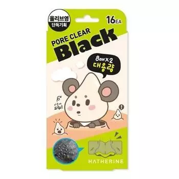 HATHERINE Pore Clear Black Nose Pack 16 sheets (large capacity)
