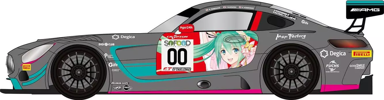 Hatsune Miku GT Project Good Smile Hatsune Miku AMG 2017 SPA24H Окончательный масштаб ABS окрашенная готовая миниатюрная машина Ver. 1/32