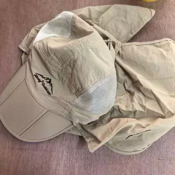 Hatty Outdoor Hat Breathable Sun Protection Foldable Face Cover Neck Protection Tongue Cap H01 Full Protection Cloth Detachable H01 khakis One size