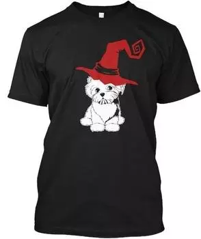 Havanese Witch Hat Halloween I Guy Черная стандартная футболка унисекс S