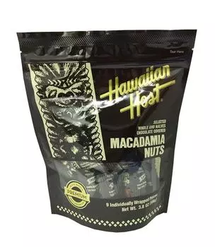 HawaiianHorst Japan Macadamia Nut Chocolate TIKI Stand Up Bag 108 г (9 штук)