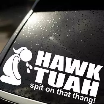 Hawk Tuah Spit On That Thang наклейки смешные вирусные мемы с девушками виниловые наклейки для автомобилей, грузовиков, коробок, ноутбуков водонепроницаемые наклейки для автомобиля белый