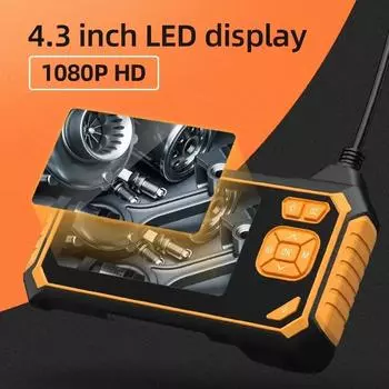 HD1080P промышленный эндоскоп 4,3-дюймовый IPS экран камера 8 мм двойной объектив жесткий бороскоп для автомобильного двигателя канализационный осмотр 1M