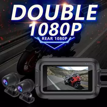 HD 1080P Мотоциклетный DVR Мотоциклетная Видеокамера Черный Ящик Угол Обзора 150 Градусов Двойной Объектив Видеорегистратор Мотоциклетная Видеокамера WiFi GPS