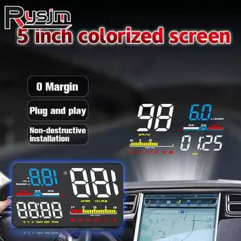HD D5000 OBD2 проекционный дисплей для автомобильного спидометра, проектор на лобовое стекло, HUD, светодиодный аксессуар, электронное автоматическое превышение скорости