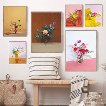 Hd Love Life At Home Art Украшения Букет Горшечные Растения Плакат Модный Принт Noedic Home Wall Холст Картина Декор Комнаты в Общежитии 21x30cm No Framed