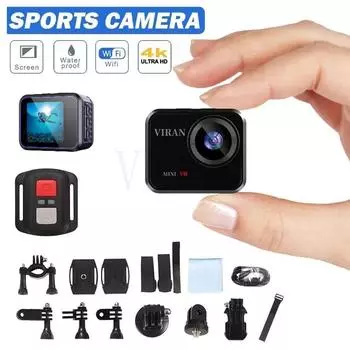 Hd Wi-Fi Mini V8 Экшн-камера 4K 60 кадров в секунду с экраном дистанционного управления Водонепроницаемая Dv Спортивная видеокамера Drive Recorder Беспроводная веб-камера