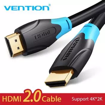 HDMI-кабель Vention, высокоскоростной 4K HDMI-HDMI, штекер для компьютера PS4 XBOX HDTV Project, 1 м, 2 м, 3 м, 5 м, кабель HDMI 1m чёрный