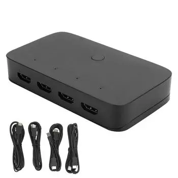 HDMI KVM Switcher Box 4 порта компьютерный хост 4in1out 4K HD USB общий принтер мышь 401H