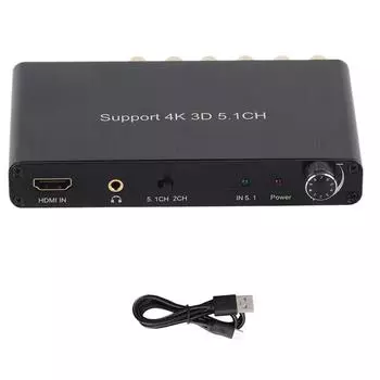 HDMI o Extractor Decoder Converter для Dolby Support 4K 5.1CH Three Dimensional 110240Vblack UK UK Plug чёрный