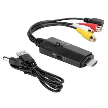 HDMI в AV HD Видео Конвертер Адаптер Мужской Женский Кабель для TV VHS VCR DVD Burner
