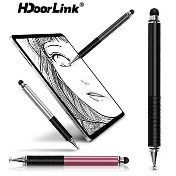 HdoorLink 2 в 1 Универсальная емкостная ручка Многофункциональный стилус для сенсорного экрана карандаш для рисования для iPhone iPad Android Tablet серебряный