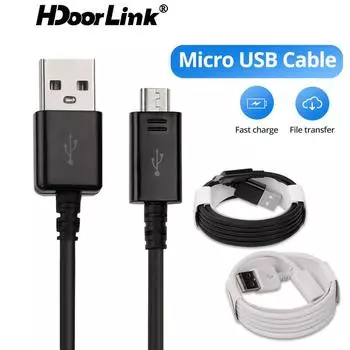 Кабель HdoorLink Micro USB для зарядки 2A, микро-кабель для быстрой зарядки, для мобильных телефонов Huawei Samsung Android чёрный