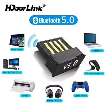 HdoorLink USB Bluetooth адаптер 5,0 компьютерный беспроводной передатчик Bluetooth приемник аудио Bluetooth конвертер Прямая поставка с завода