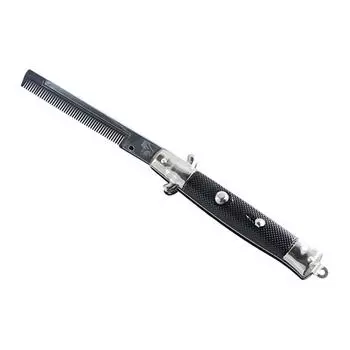 Head Portable Pet Modelling Steel Press Button Switch Folding Spring Comb Pocket Clip Moustaches Comb Hair Styling Accessories