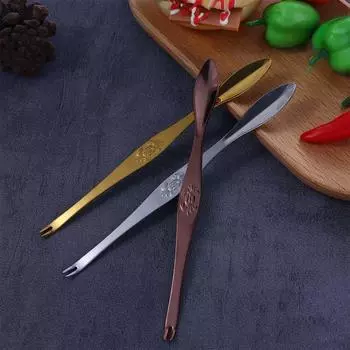 Headed Fruit Fork Multi-Use Thin Seafood Utensils Lobster Spoons Crab Picking Tools Crab Fork золотой