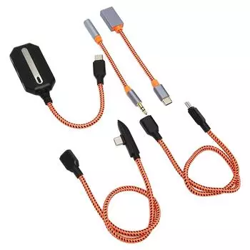 Headphone Adapter 3 in 1 3.5mm Type C Headset Converter Dongle with PD 60W QC 18W Fast Charging for