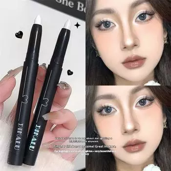 Heart Lying Silkworm Brightening Eye Shadow Pen Универсальный хайлайтер для макияжа Низкая насыщенность Вращающаяся подводка для глаз 01#matte white