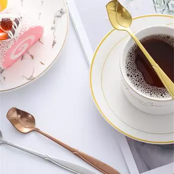 Heart Shape Coffee Spoon Dessert Sugar Stirring Spoons Teaspoon Dinnerware Stainless Steel Kitchen Supplies New