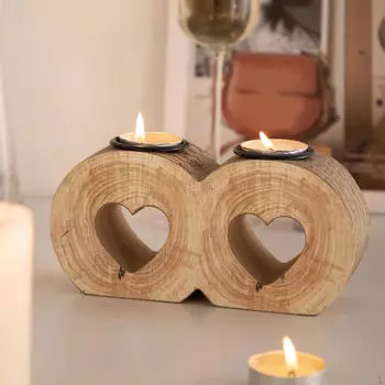 Heart Tea Light Candle Holder Desktop Ornament Romantic Gift Decorative for Wedding