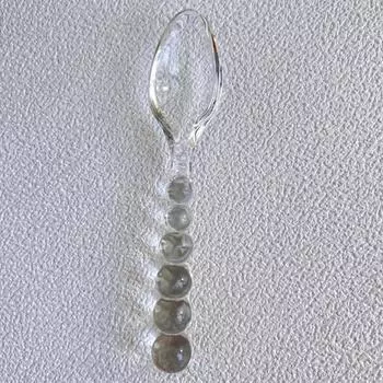 Heat Resistant Glass Spoons Fork Clear Coffee Mixing Spoon Simple Tableware Spoon Fruit Ice Cream Transparent Spoon