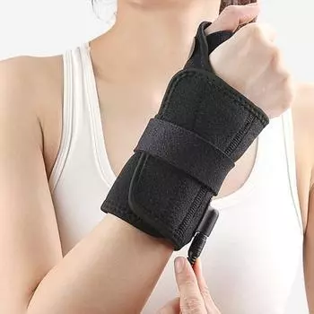 Heated Wrist Brace 12V Socket 3 Levels Adjustable Carpal Tunnel Arthritis Pain Relief Left Hand