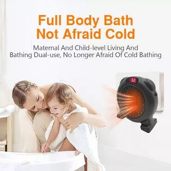 Heater Electric Heater Portable Plug in Wall Desktop Room Heating Stove Household Radiator Remote Warmer Machine 600W Heated 220V EU Plug