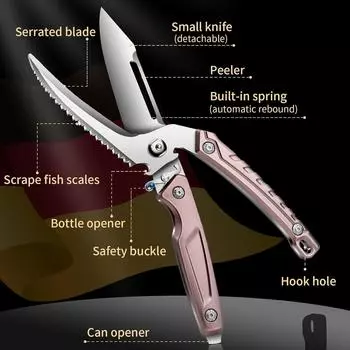 Heavy Duty Poultry Scissors,Professional Commercial Kitchen Shears with Sharp Blades, Forged Stainless Steel Construction,Turkey, Chicken, Pork