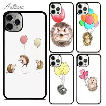 Чехол для телефона с изображением ежа и воздушного шара для iPhone 11 12 13 14 Pro Max mini X XR XS SE 2020 6S 7 8 Plus Samsung Galaxy S21 S22 iPhone 6plus
