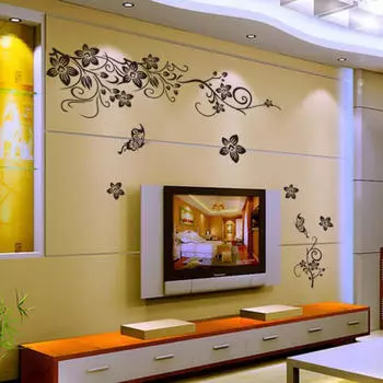 Съемная виниловая наклейка на стену Hee Mural Decal Art - Цветы и виноградная лоза