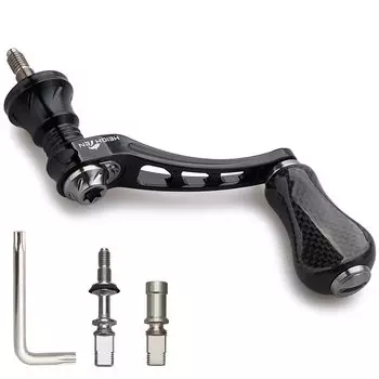 HEIGHTEN 45-50mm Variable Reel Handle with 22mm Aluminum Knob / 20mm Carbon Knob for Shimano Daiwa Universal Spinning Reel Arch Series 958