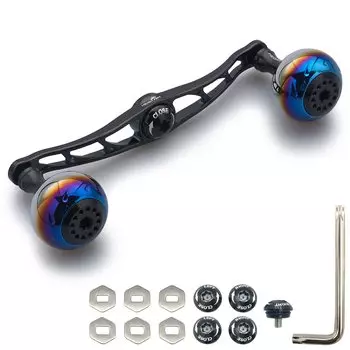 HEIGHTEN Ручка катушки 130/120/115 мм для мультипликаторной катушки Shimano Daiwa Abu Garcia General серии Aurora (115 мм, черный) (366)