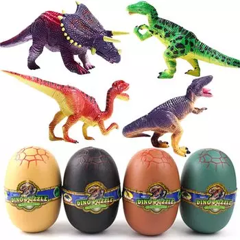 heizi 4D Puzzle Zaurus DX Dinosaur Egg Set of 4 Jurassic Excavation Egg 3D Puzzle Сборка Фигурки Игрушка Всего 24 Типа (Тип F)