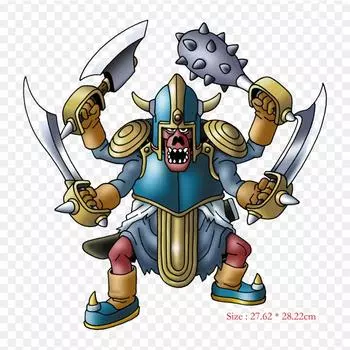 Hell Gladiator Dragon Quest Dragon Dragon Quest Легкий утюг с термопереносной печатью Виниловые нашивки Наклейка для одежды Аппликации «сделай сам» Моющиеся нашивки