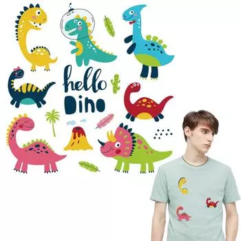 Hello Dino Parches Para Ropa, термопресс, аппликация, модные джинсы, аксессуары «сделай сам», наклейка в полоску, гладильная наклейка на одежду для детской рубашки 22.7x23cm