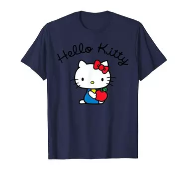 Футболка Hello Kitty с американским дизайном Apple синий