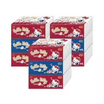 Hello Kitty Всплывающие салфетки из натуральной целлюлозы, 3-слойные, 110 листов, 110 штук, 9 штук, популярный персонаж в Корее