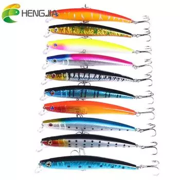 HENGJIA 10 шт. 3D глаз рыболовная приманка 11 г/11,5 см приманка для гольяна Isca искусственная китайская жесткая деформированная рыболовная снасть для окуня